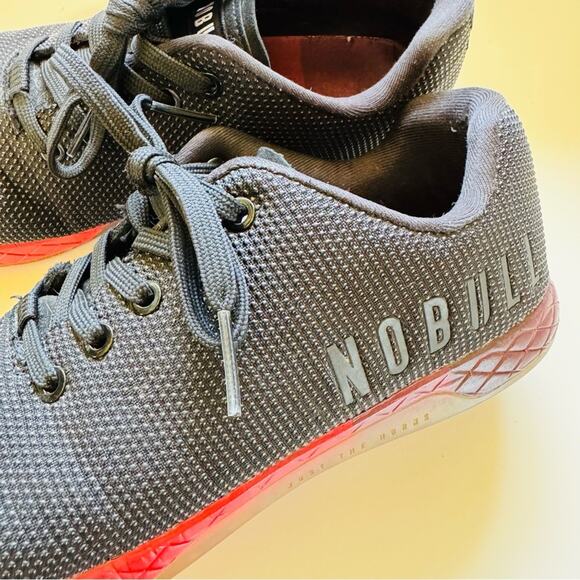 NOBULL Black Red Texture Gradient Unisex Lace Up Athletic Gym Shoe Sneakers 10.5 - Picture 8 of 11
